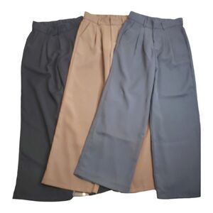 Lot of 3 Wide Legged Pants Grey, Brown, Black Trousers Size Small